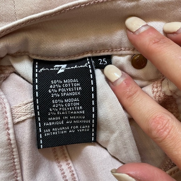 7 For All Mankind High Rise Ankle Skinny Blush Jeans | 25 - Picture 7 of 7